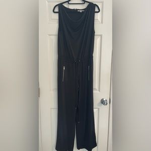 Black Jersey Cowl Neck Jumpsuit